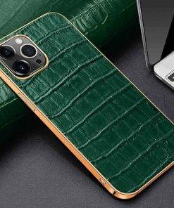 Crocodile Embossed Leather iPhone 12 Pro Max Case