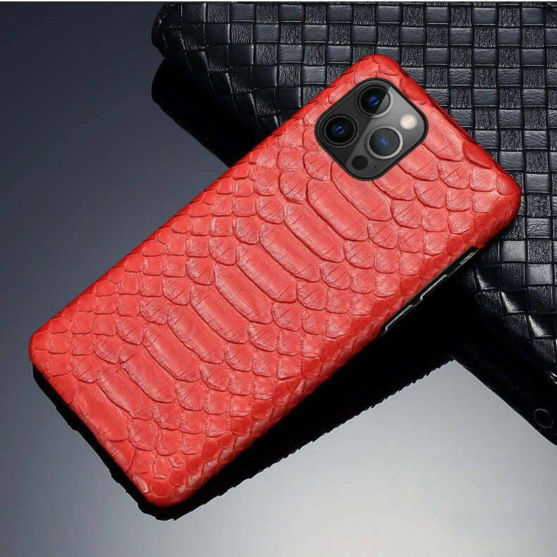 authentic python leather case iPhone 15 Pro Max natural