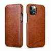 ICARER Cowhide Leather Wallet Flip Cover Case For iPhone 11 12 Pro Max Mini