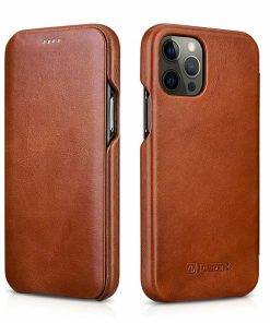 ICARER Cowhide Leather Wallet Flip Cover Case For iPhone 11 12 Pro Max Mini