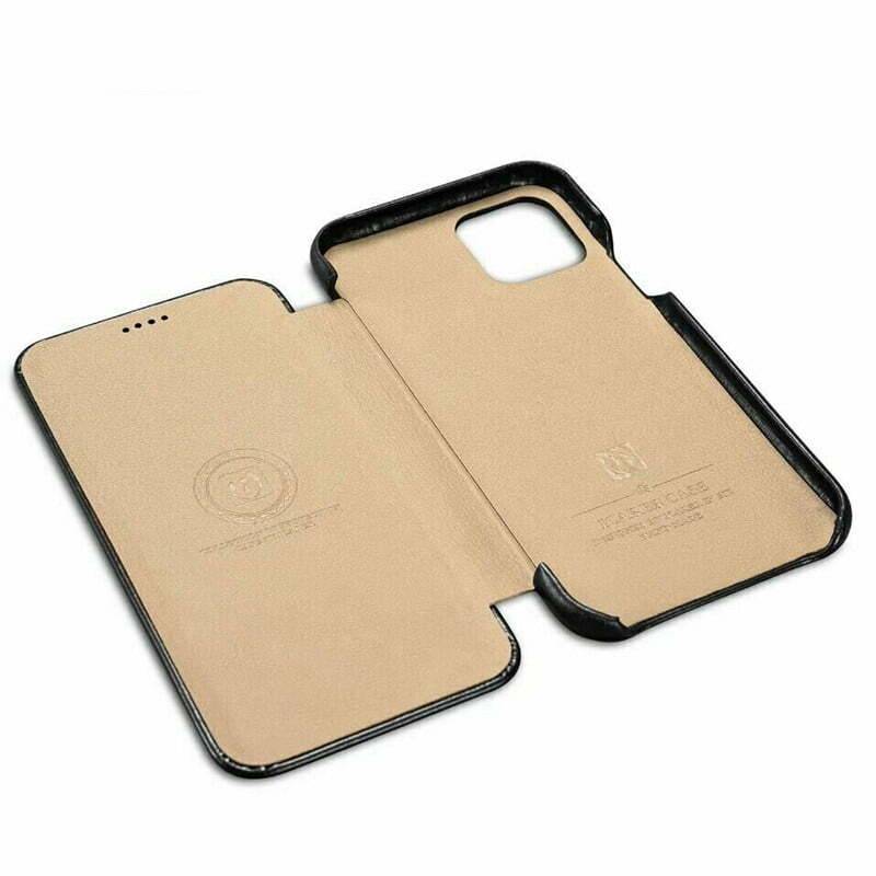 Slim Leather Case for iPhone 13 Pro Max Vintage Folio Side Open