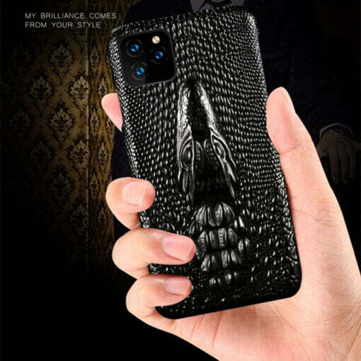 Embossed Crocodile Genuine Leather iPhone Case