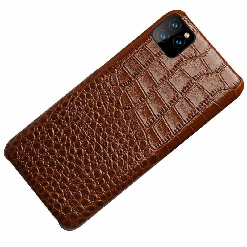 Brown Croc Leather iPhone 12 Pro Max Case