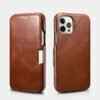 ICARER Vintage Leather Magnetic Folio Case for iPhone 12 Pro Max