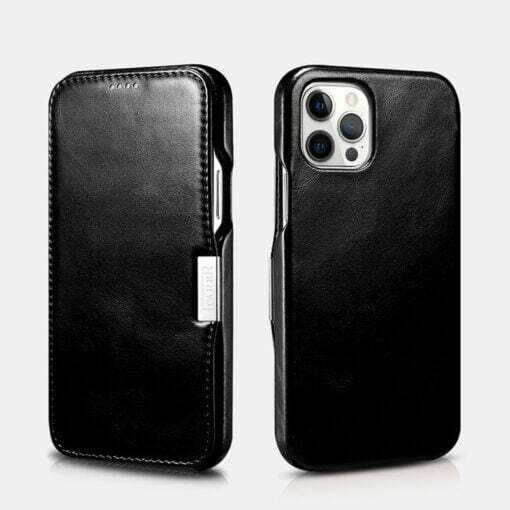 ICARER Vintage Leather Magnetic Folio Case for iPhone 12 Pro Max