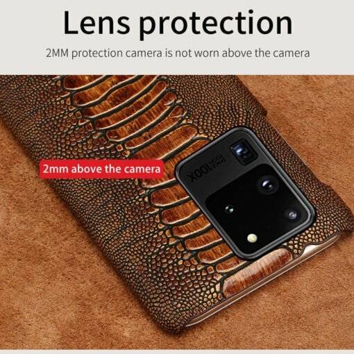 Genuine Leather Ostrich Leg Skin Pattern Case for Samsung Galaxy S24 Ultra S23 - Image 4