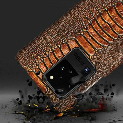 Genuine Leather Ostrich Leg Skin Pattern Case for Samsung Galaxy S24 Ultra S23 - Image 5