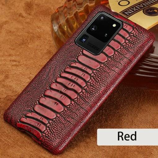Genuine Leather Ostrich Leg Skin Pattern Case for Samsung Galaxy S24 Ultra S23 - Image 8