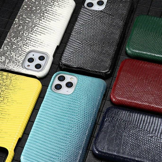 Natural Real Lizard Skin Case for iPhone 12 11 Pro Max