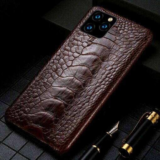 Genuine Ostrich Leg Leather iPhone 12 Pro Max Case