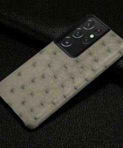 Real Ostrich Skin Case For Samsung Galaxy S21 Ultra Note 20