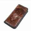 Genuine Cobra Snake Skin Leather Zipper Wallet Brown