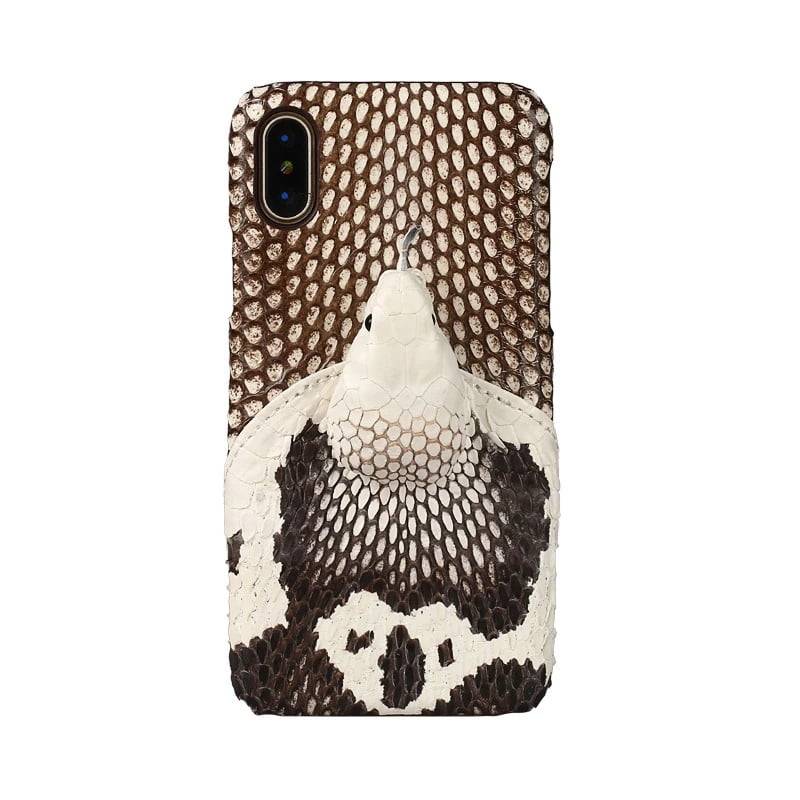 Silver Python iPhone XS Max Cases - Leather iPhone XS Max Case