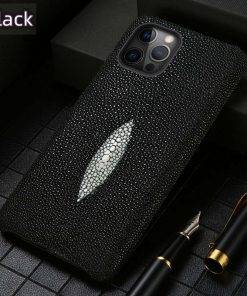 Genuine Stingray Leather Case For iPhone 12 Pro Max 11 Pro XS XR X 8 Plus