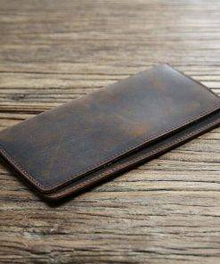 Genuine Leather Long Wallet Purse for Men