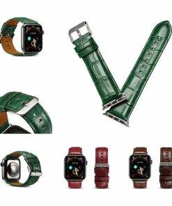 Leather Apple Watch Band Crocodile Embossed