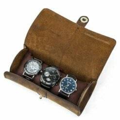 Watch Roll Display Box Leather Travel Case