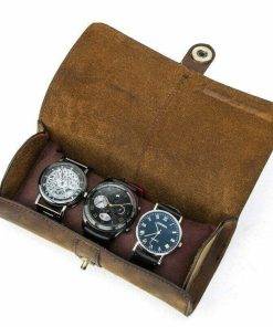 Watch Roll Display Box Leather Travel Case