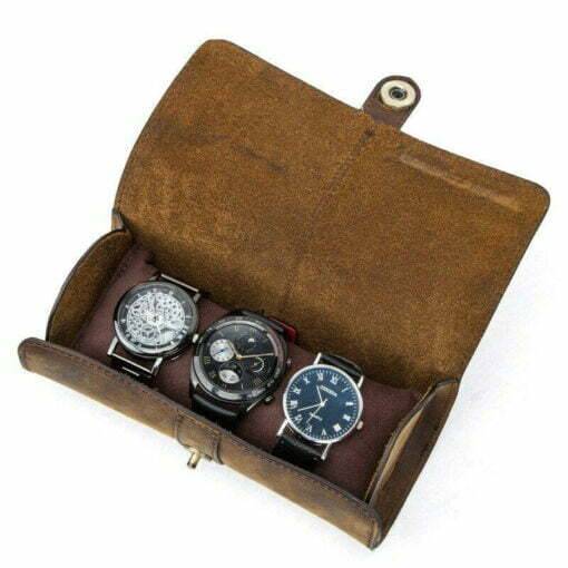 Watch Roll Display Box Leather Travel Case