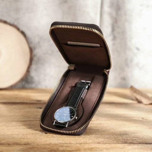 Leather Travel Watch Display Case