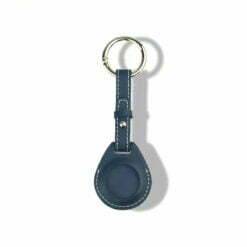 Leather Airtag Key Ring Blue