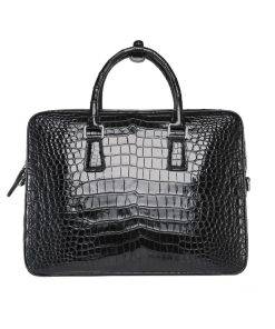 Mens Genuine Crocodile Skin Leather Briefcase