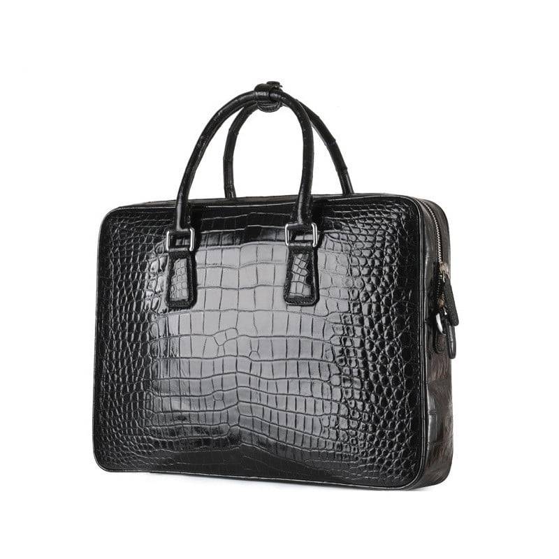 100% HORNBACK GENUINE CROCODILE LEATHER BRIEFCASE BAG BUSINESS SHINY B