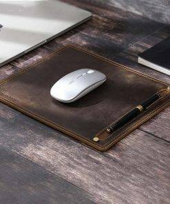 Leather Mouse Pad with Pen Holder