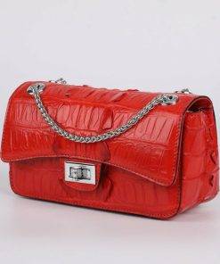 Genuine Crocodile Shoulder Bag Evening Crocodile Purse Red
