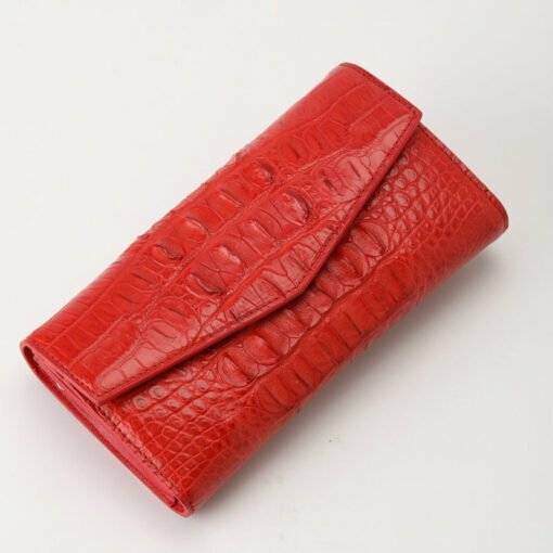 Womens Evening Crocodile Purse Wallet Clutch Bag Red