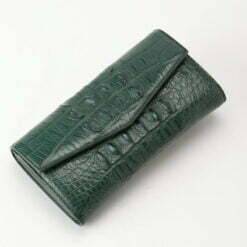 Womens Evening Crocodile Purse Wallet Clutch Bag Dark Green