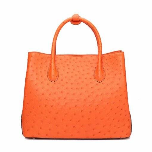 Women’s Ostrich Handbag Shoulder Bag Tote Purse Orange