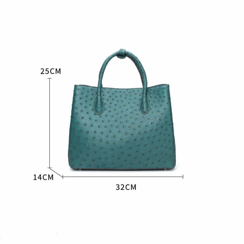 Emg6542 Cow Leather Ostrich Handbag Ladies Famous Luxury Brand