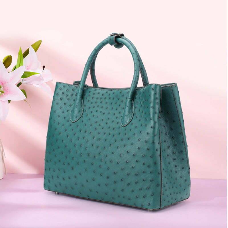 2023 New Designer Ostrich Leather Women Handbag Fashion Genuine