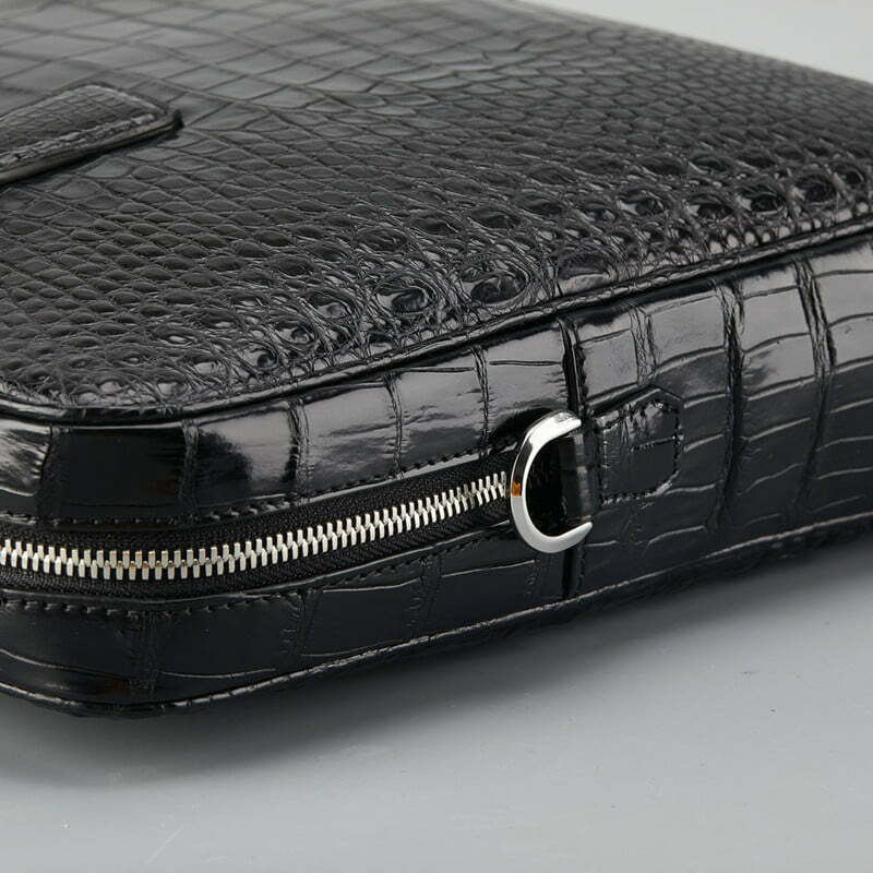 100% genuine crocodile leather skin briefcase men laptop bag