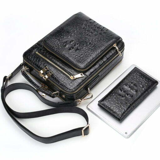 Mens Genuine Crocodile Cross-Body Shoulder Bags