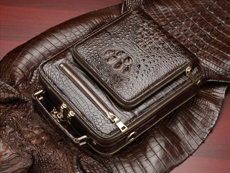 Brown Alligator Bag and Wallet