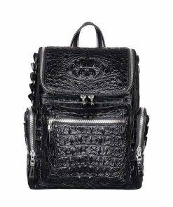 Genuine Crocodile Travel Backpack Men's Bag Black