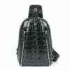 Men's Crocodile Chest Bag Sling Backpack Crossbody Shoulder Bags Black