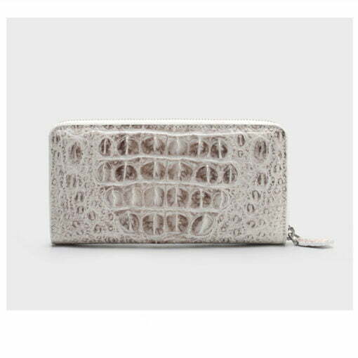 Womens Crocodile Zip Wallet Fashion Clutch Hornback Skin