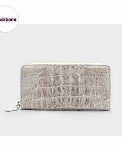 Crocodile Leather Women Wallet Purse Backbone Skin