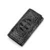 Genuine Crocodile Hornback Leather Womens Wallet Black