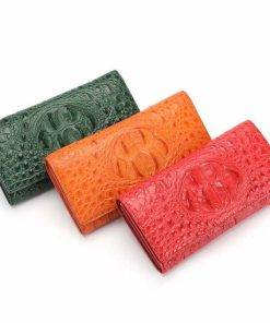 Genuine Crocodile Hornback Leather Womens Wallet