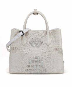 Real Croc Leather Women's Shoulder bag Fashion Handbag White