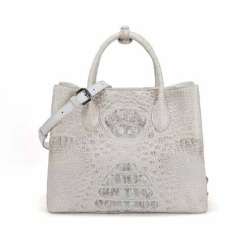 Real Croc Leather Women's Shoulder bag Fashion Handbag White