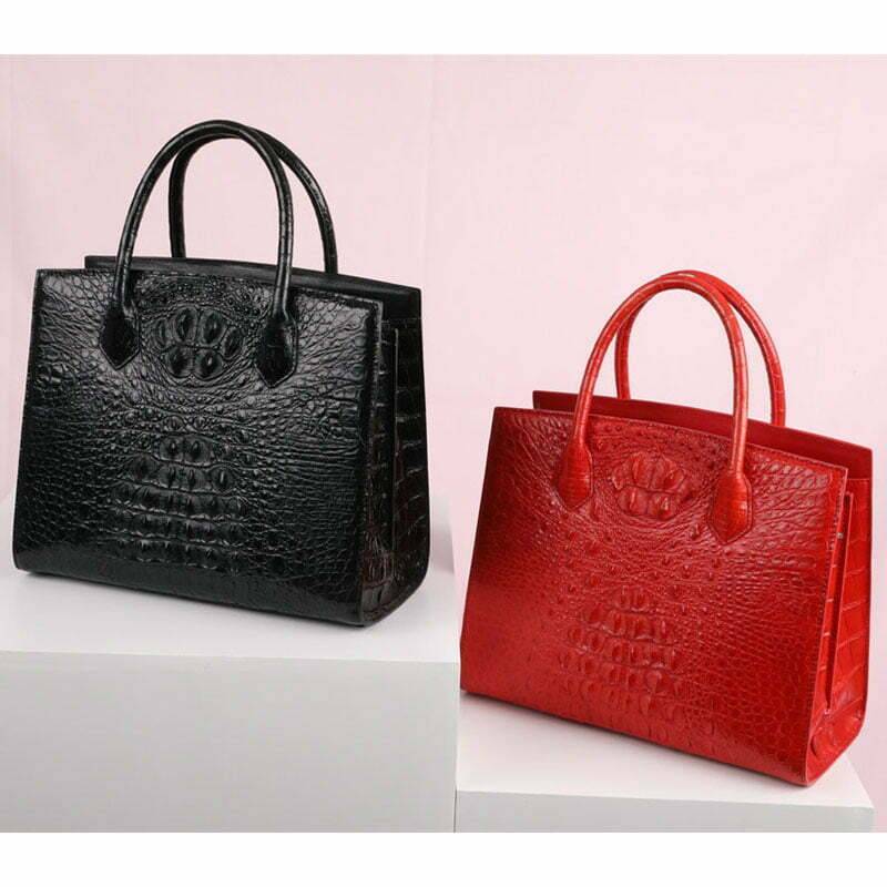 Women Genuine Crocodile Handbag Ladies Shoulder Bag 