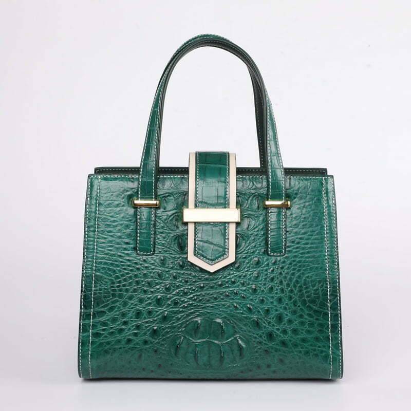 GENUINE ALLIGATOR CROCODILE LEATHER HANDBAG BAG TOTE BLUE NEW