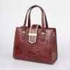 Women Real Crocodile Handle Bag Alligator Shoulder Bag Wine Red