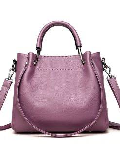 Leather Shoulder Strap Crossbody Shoulder Bag Purple