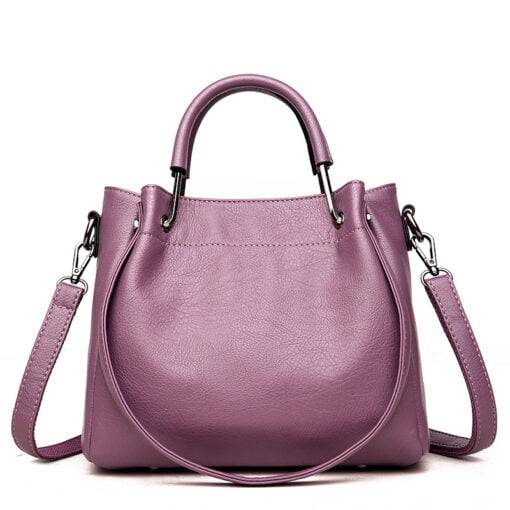 Leather Shoulder Strap Crossbody Shoulder Bag Purple